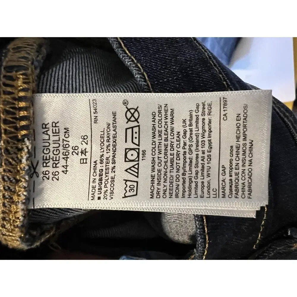 Gap 1969 True Skinny Jeans Women's 26 REG Blue High Rise Cotton Blend